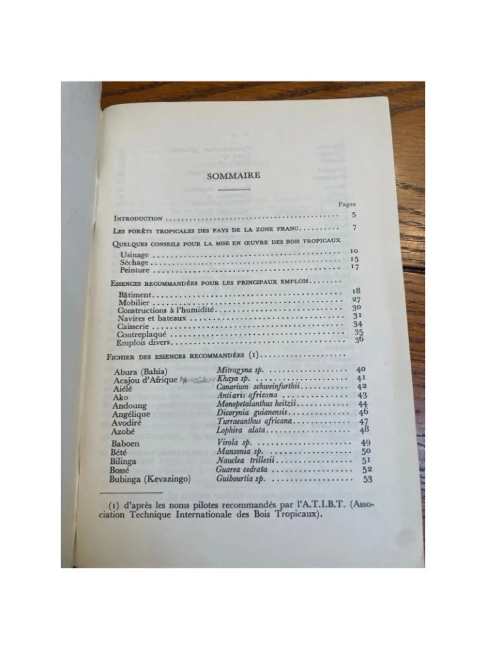 Bois Tropicaux 1960 French Tropical Wood Forestry Reference Book 2nd Edition